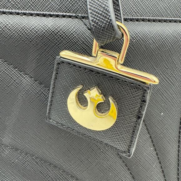 Loungefly Star Wars Rebel Alliance Black Faux Leather Satchel Handbag - Picture 10 of 16